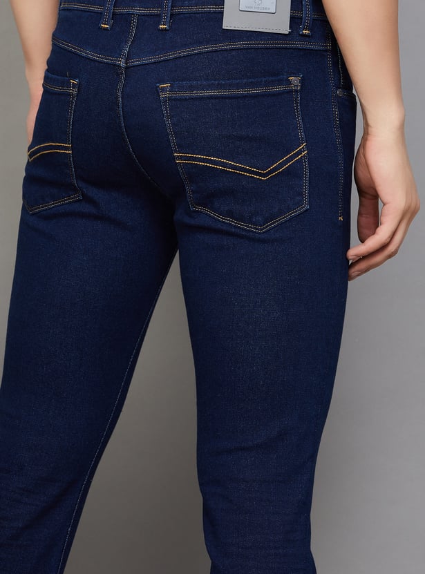 V DOT Solid Slim Straight Trousers