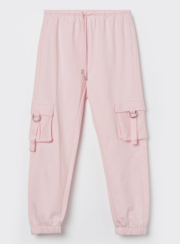 FAME FOREVER Girls Solid Cargo Joggers