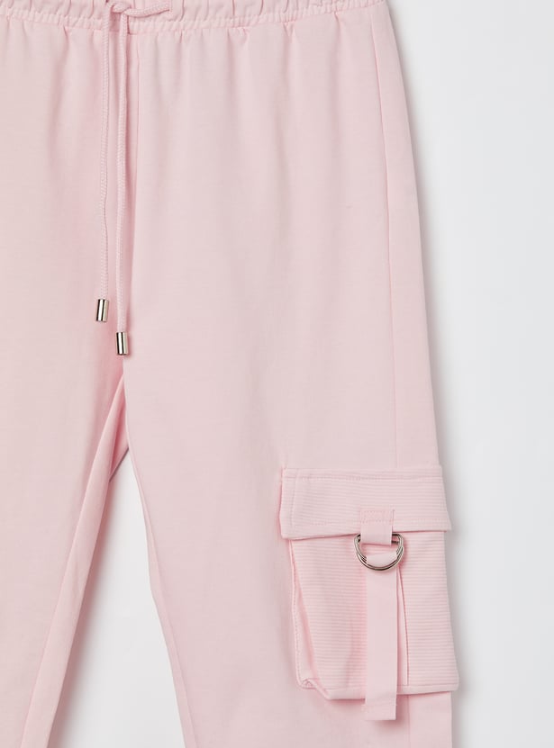 FAME FOREVER Girls Solid Cargo Joggers