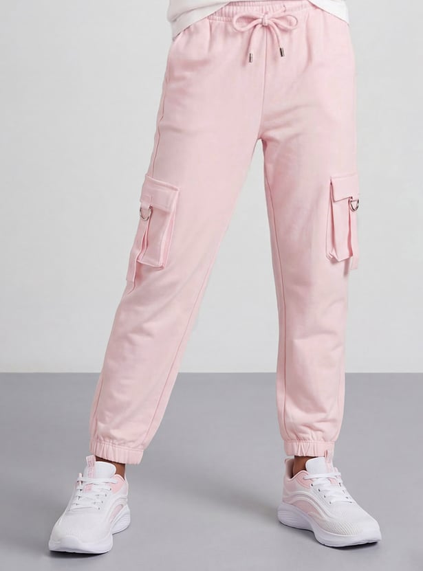 FAME FOREVER Girls Solid Cargo Joggers