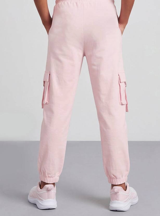 FAME FOREVER Girls Solid Cargo Joggers