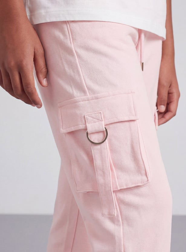 FAME FOREVER Girls Solid Cargo Joggers