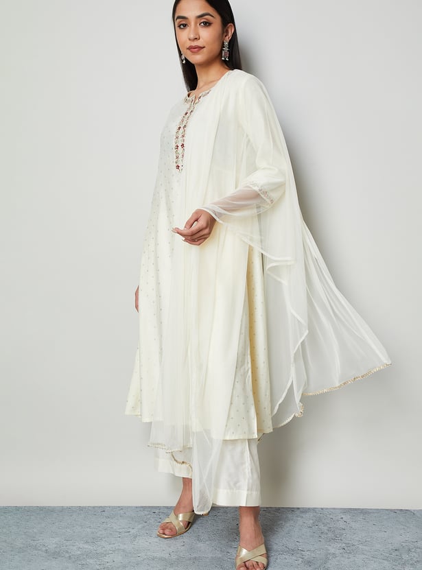 MELANGE Mesh Dupatta with Gota Patti Trim