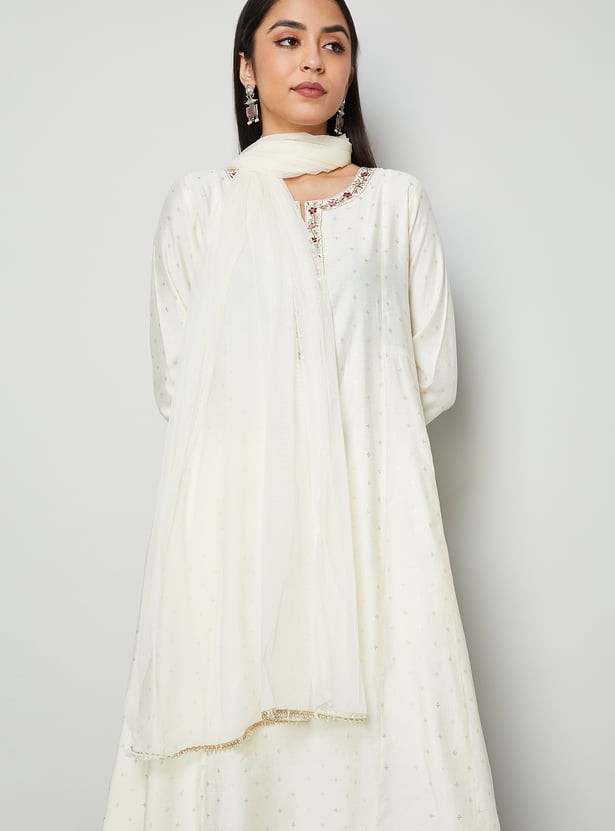 MELANGE Mesh Dupatta with Gota Patti Trim