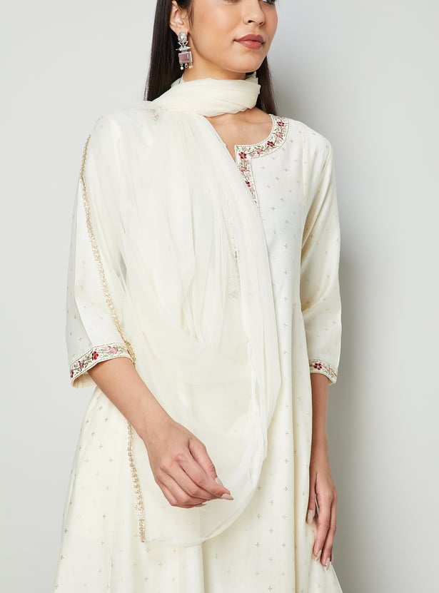 MELANGE Mesh Dupatta with Gota Patti Trim