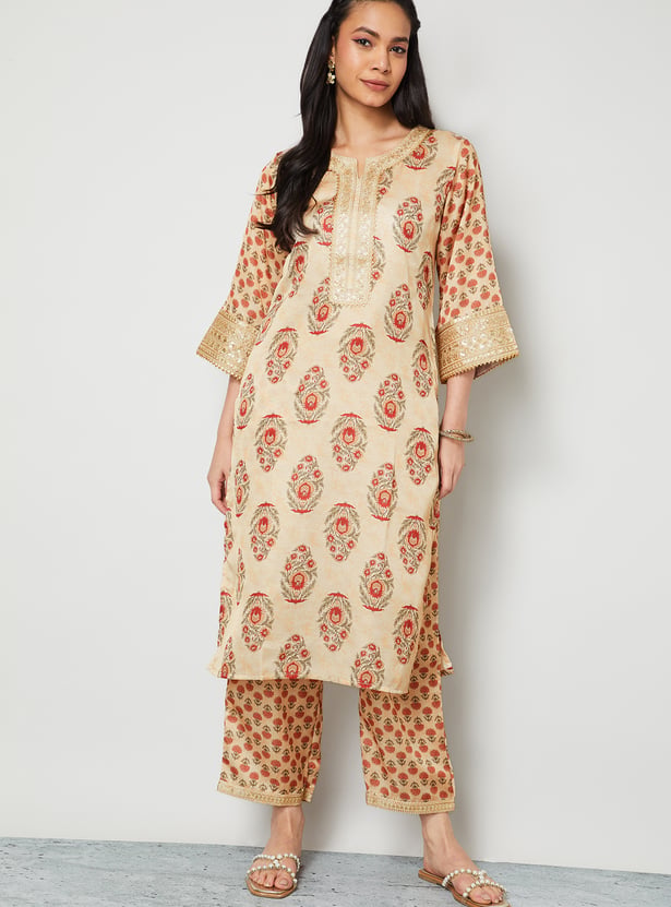 MELANGE Floral Print Kurta Set