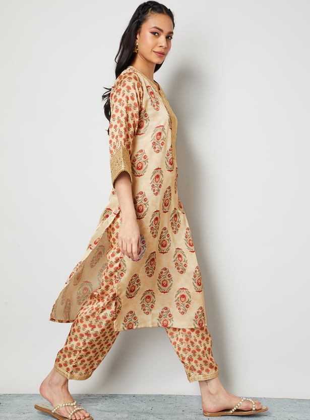 MELANGE Floral Print Kurta Set