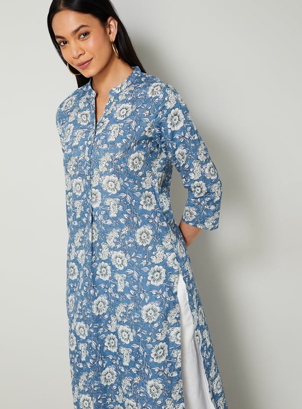 MELANGE Floral Print Straight Kurta