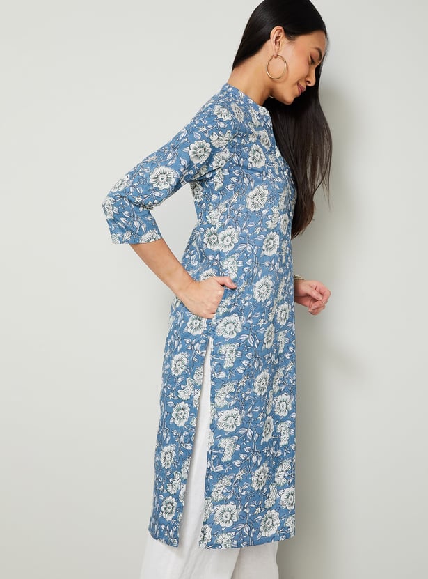 MELANGE Floral Print Straight Kurta