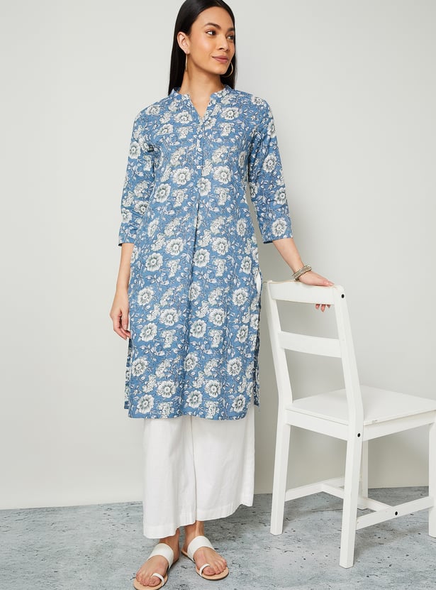 MELANGE Floral Print Straight Kurta