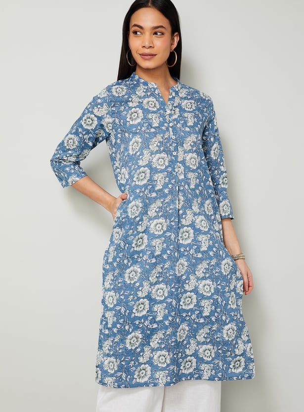 MELANGE Floral Print Straight Kurta