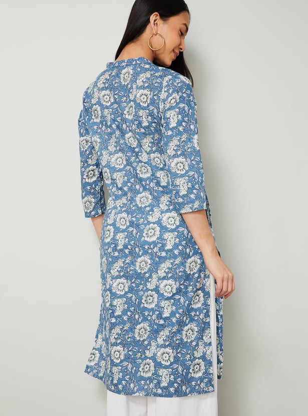 MELANGE Floral Print Straight Kurta