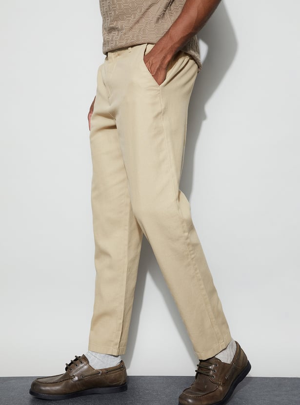 CODE UNWIND Solid Regular Fit Trousers