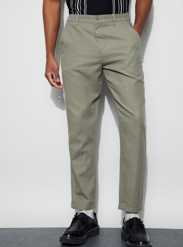 CODE UNWIND Solid Regular Fit Trousers