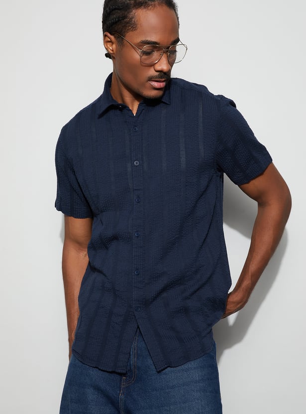 CODE Seersucker Regular Fit Shirt