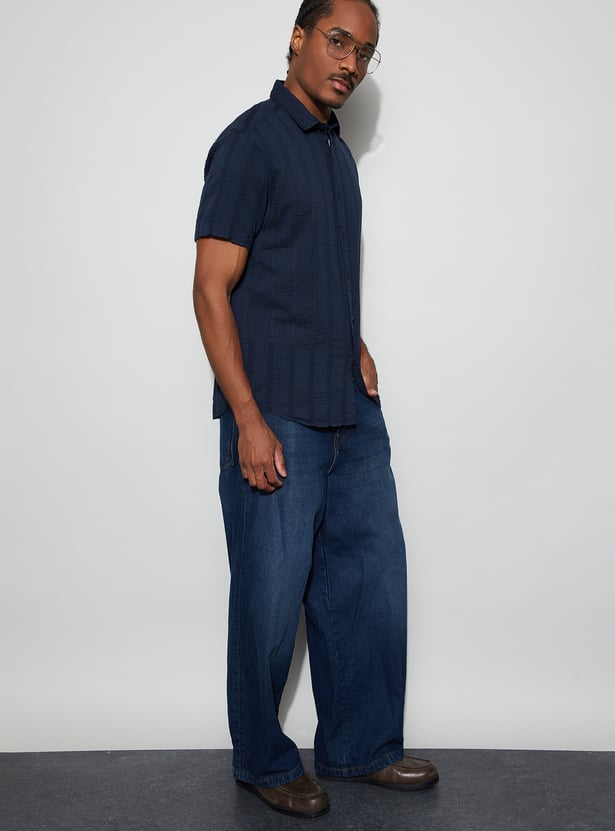 CODE Seersucker Regular Fit Shirt