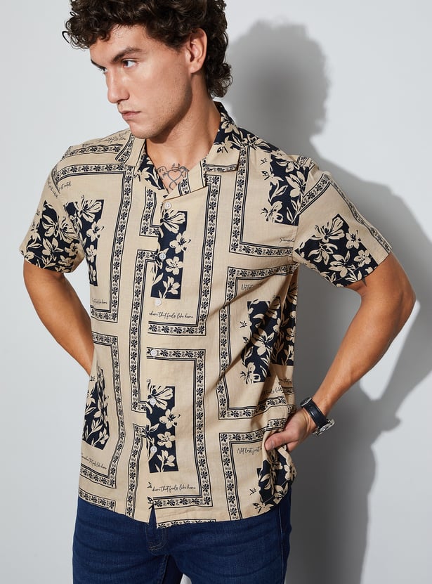 CODE UNWIND Floral Print Regular Fit Shirt
