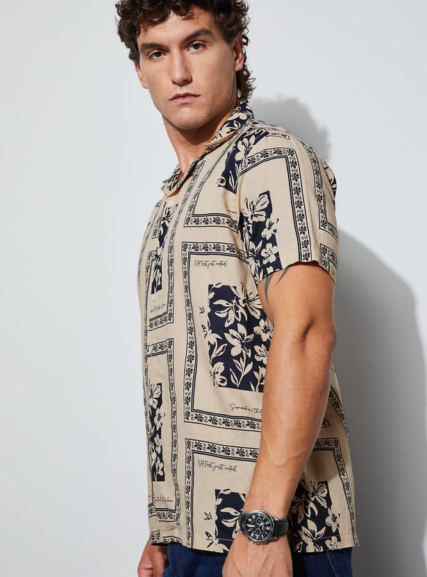 CODE UNWIND Floral Print Regular Fit Shirt