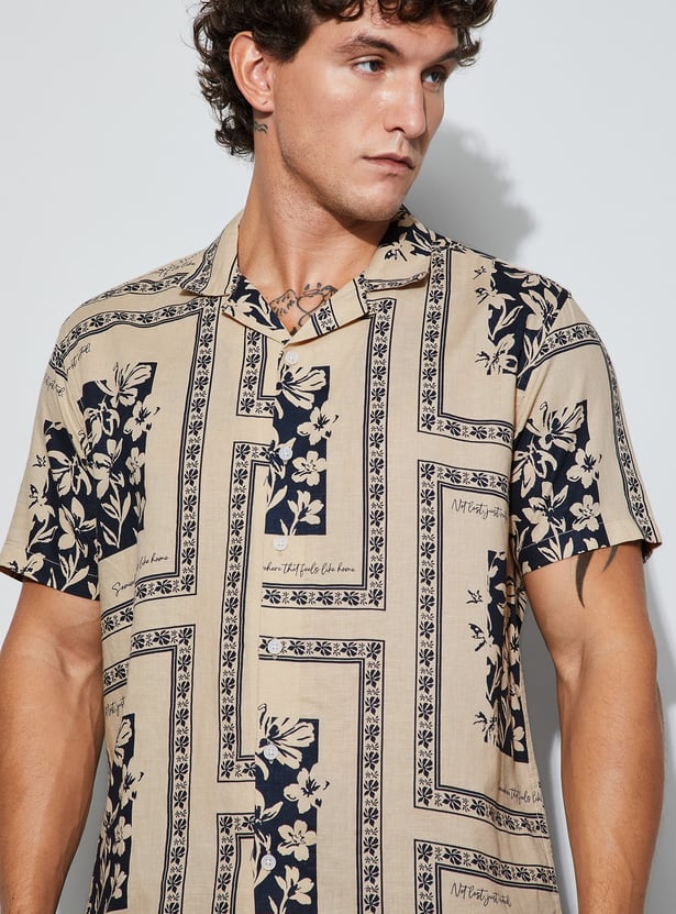 CODE UNWIND Floral Print Regular Fit Shirt