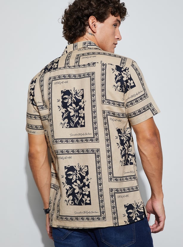 CODE UNWIND Floral Print Regular Fit Shirt
