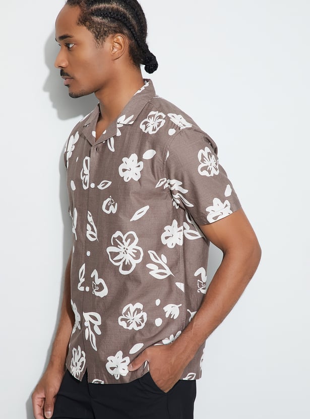 CODE UNWIND Floral Print Regular Fit Shirt
