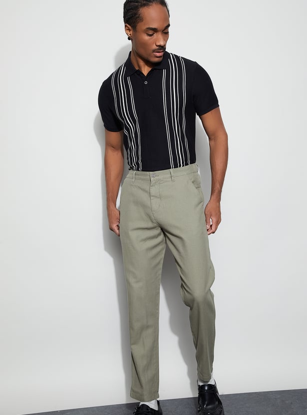 CODE Striped Polo T-shirt