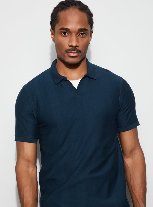 CODE Herringbone Johnny Collar T-shirt