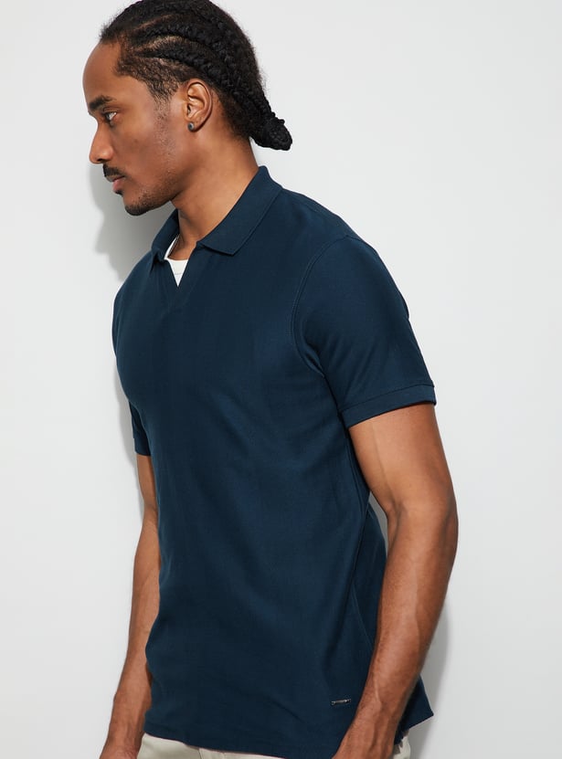 CODE Herringbone Johnny Collar T-shirt