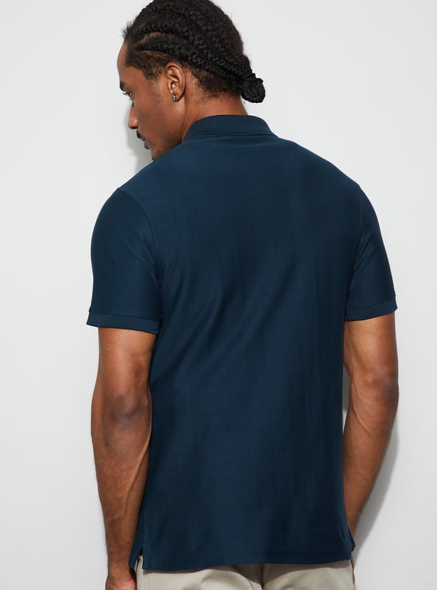 CODE Herringbone Johnny Collar T-shirt