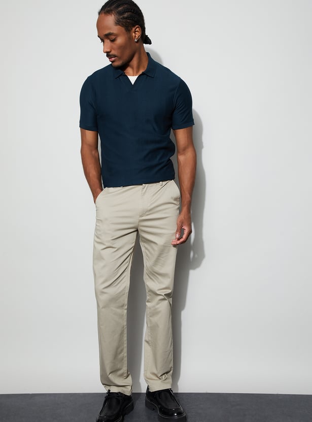 CODE Herringbone Johnny Collar T-shirt