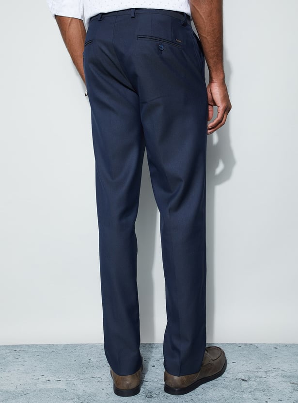 CODE Textured Slim Tapered Formal Trousers