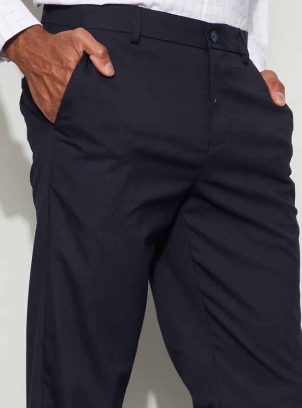 CODE Solid Slim Tapered Formal Trousers