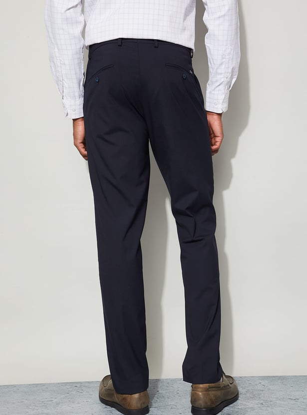CODE Solid Slim Tapered Formal Trousers