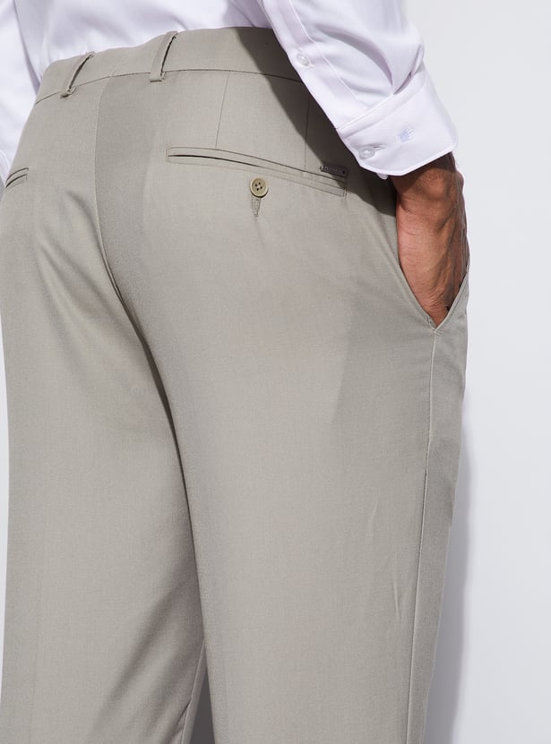 CODE Solid Slim Tapered Formal Trousers