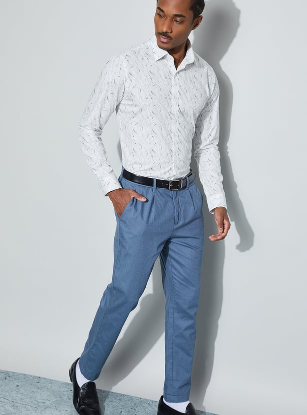 CODE Printed Slim Fit Formal Shirt