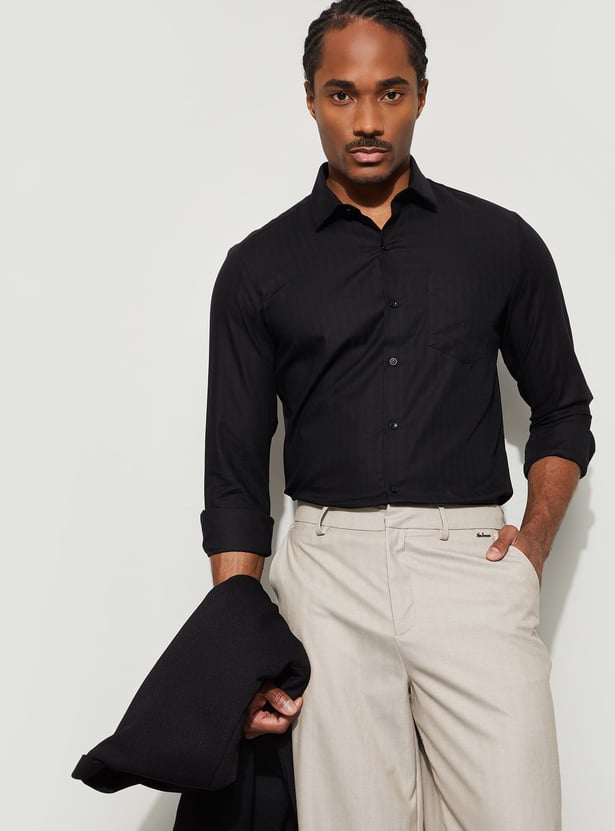CODE Herringbone Slim Fit Formal Shirt