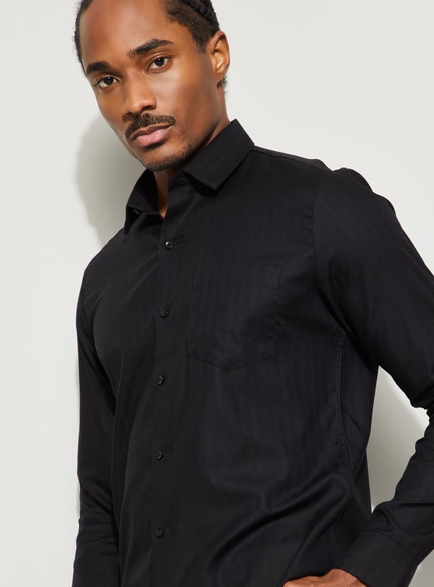 CODE Herringbone Slim Fit Formal Shirt