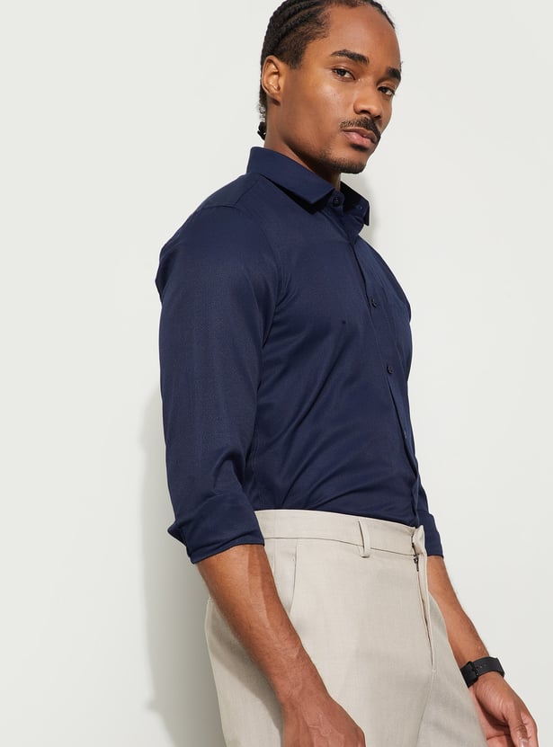 CODE Textured Slim Fit Formal Shirt