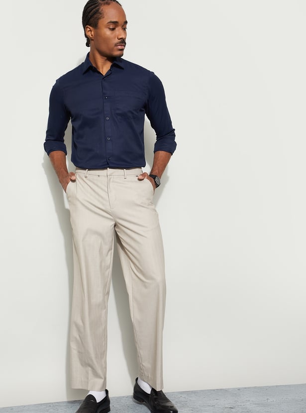 CODE Textured Slim Fit Formal Shirt