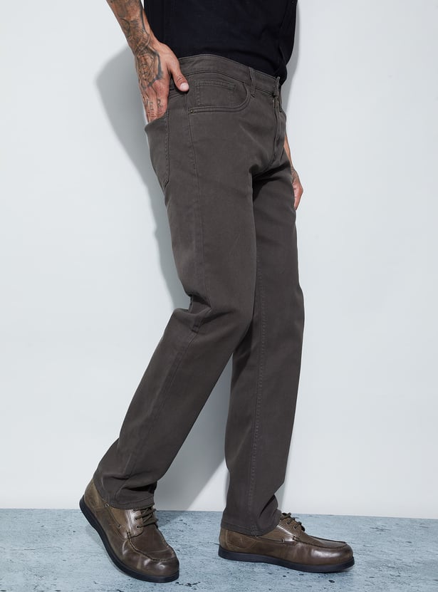 DENIMIZE Solid Slim Straight Jeans