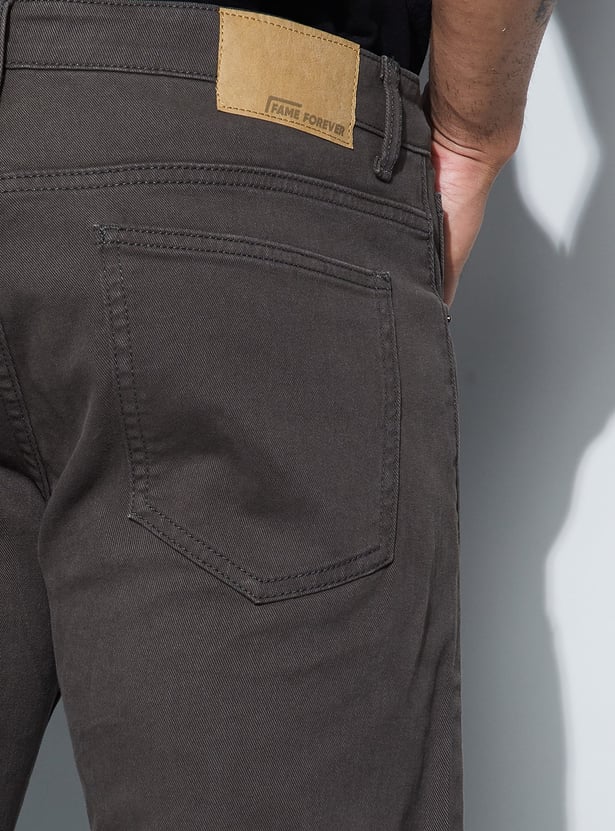 DENIMIZE Solid Slim Straight Jeans