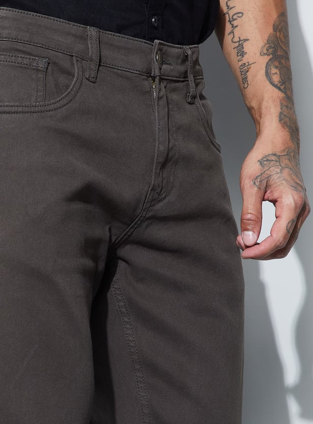 DENIMIZE Solid Slim Straight Jeans