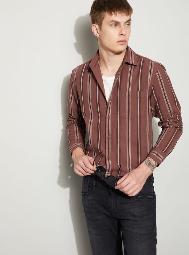 FAME FOREVER Striped Smart Fit Shirt