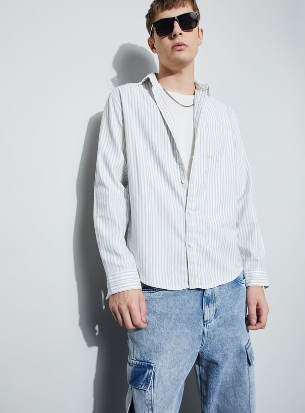 FAME FOREVER Striped Regular Fit Shirt