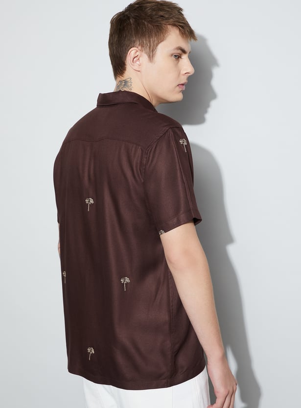 FAME FOREVER Embroidered Smart Fit Shirt