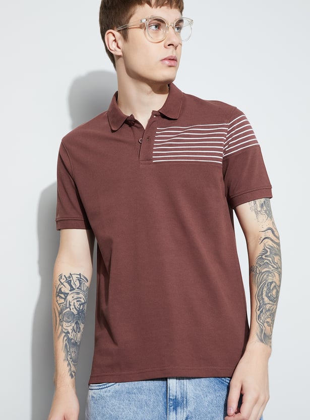 FAME FOREVER Striped Polo T-shirt