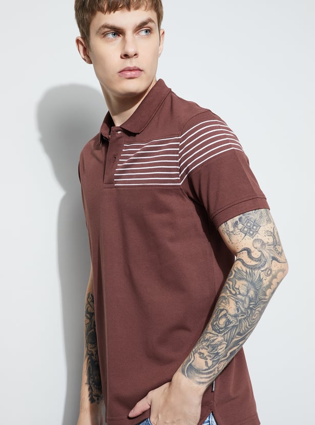 FAME FOREVER Striped Polo T-shirt