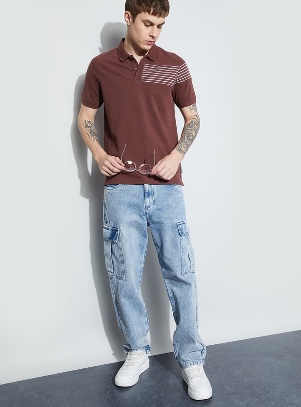 FAME FOREVER Striped Polo T-shirt