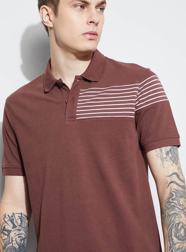 FAME FOREVER Striped Polo T-shirt
