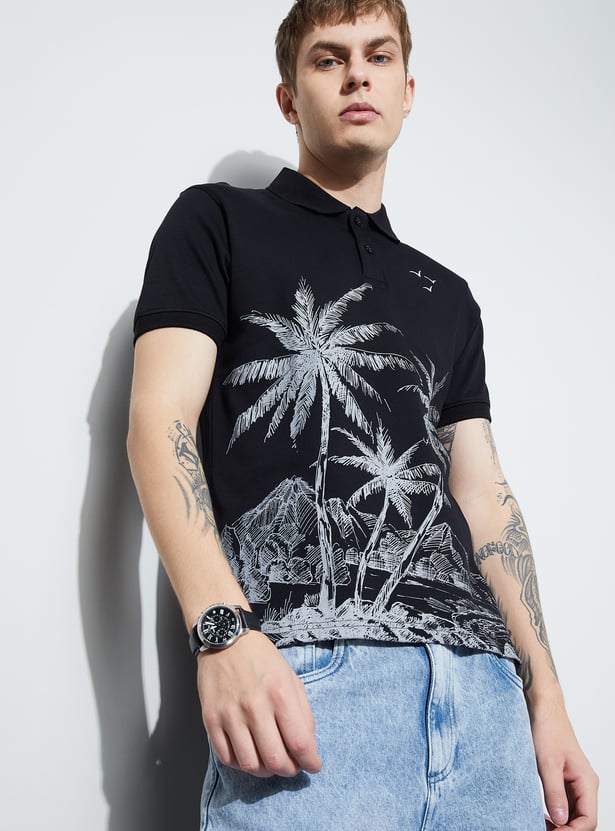 FAME FOREVER Printed Polo T-shirt